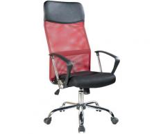 Mobili Rebecca - Rebecca Mobili Poltrona Sedia Scrivania Rosso Nera Ruote 113/123x57,5x58,5