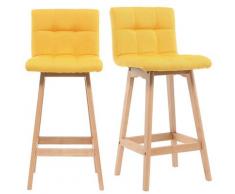 Sgabello da bar legno e giallo 65cm gruppo di 2 KLARIS