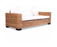 Divano a 3 Posti in Rattan Naturale VD10099 - Hommoo