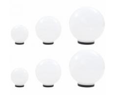 Set Lampade a LED Sferiche 6 pz 20/30/40 cm in PMMA