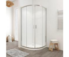 Box doccia LISBONA doppia porta scorrevole semicircolare 80x80 cm altezza 190 cm cristallo 6 mm