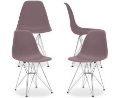 Premium Sedia Derwick - Opaco - Pack di 4 Talpa