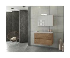 Set Mobili Luxus - con Base, Lavabo, Specchio, Pensile, Ante, Luci, Lampade - da Bagno - Legno,