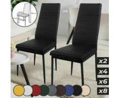 Sedie moderne da pranzo cucina salotto rivestite in ecopelle vari colori e set colore: bianco set: 6