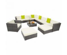 set in rattan Las Vegas - set giardino rattan, set da giardino in rattan, rattan sintetico - grigio