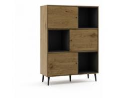 Mc Haus – Scaffale Attrezzata KUMA Sala pranzo letto Legno e Nero 100x40x135cm