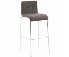Sgabello da bar KADO Impilabile in tessuto trapuntato gambe rotonde Grigio scuro Metallo cromato
