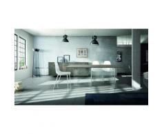 Tavolo massello rovere nodato e vetro sp. 4 250x100 cm (Beton)