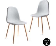Mc Haus - Pack 2 sedie ELVA nordic design sala pranzo 46x43x86cm Grigio Perla