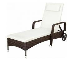 lettino prendisole in rattan - sdraio, sdraio da giardino, lettino mare - nero/marrone