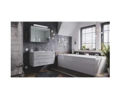 Set di mobili da bagno Firenze 90 2 parti grigio cemento e armadio specchio