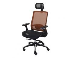 Poltrona ufficio HWC-A20 ergonomica design moderno tessuto arancio nero