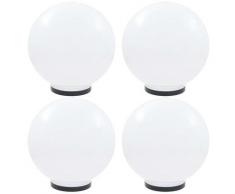 Set Lampade a LED Sferiche 4 pz 40 cm in PMMA