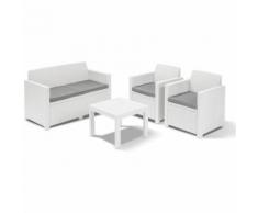 Salotto da esterni Mod. ALABAMA in resina antiurto effetto polyrattan. Divano + 2 poltrone +