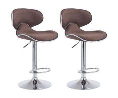 CLP - Set 2 Sgabelli Cucina Las Vegas V2 in Tessuto Marrone Cromato