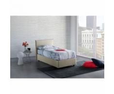 Letto Singolo Contenitore con Apertura Laterale sfoderabile Anna Made in Italy Panna