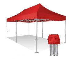 Gazebo pieghevole 3x6 rosso Exa 55mm alluminio senza laterali PVC 350g
