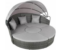 Tectake - divano prendisole in alluminio e rattan - rattan, rattan sintetico - grigio