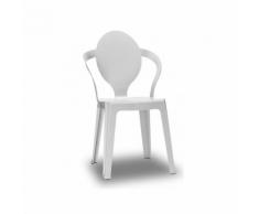 Sedia spoon in policarbonato, impilabile fino a 12 pezzi, disponibile in più finiture, colore bianco