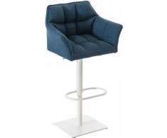 CLP - Sgabello Damaso Tessuto Blu Metallo bianco opaco