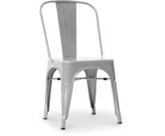 Sedia stile Tolix sedile quadrato - Nuova Edizione - Metallo Grigio chiaro