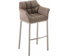 CLP - Sgabello Damaso in Tessuto Marrone terra Acciaio inox
