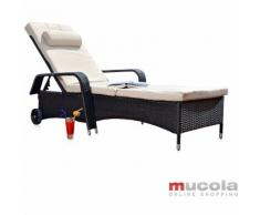 Lettino prendisole Relax Mobili da giardino Sedia Polyrattan