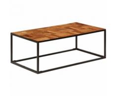 Tavolino da Caff¨¨ 110x40x60 cm Legno Massello di Acacia Acciaio