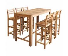 Asupermall - Tavolo e Sedie da Bar Set 7 pz in Legno di Acacia Massello