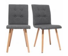 Sedia design grigio scuro e legno gruppo di due HORTA