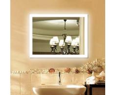 Specchio da Bagno Illuminazione a LED per specchi da Parete per Bagno con Funzione Anti-Nebbia,