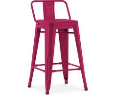 Sgabello da bar Tolix con schienale basso Pauchard Style - 60cm Fucsia