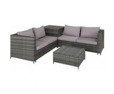 Salottino in rattan Siena - arredo giardino, mobili da giardino, divani da esterno - grigio
