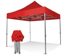 Gazebo 3x3 ultraresistente pieghevole in alluminio senza laterali. - ROSSO