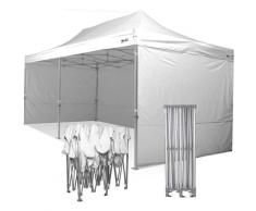 Gazebo 4x8 ultraresistente pieghevole in alluminio con laterali - BIANCO