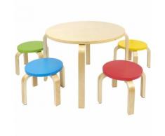 Da tavolo per bambini e 4 sedie colorate
