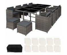 Set di tavolo e sedute rattan New Orleans - arredo giardino, sedie da giardino, tavolo e sedie da