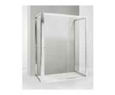 Box doccia 3 lati con 2 ante fisse e porta scorrevole 90x120x90 cm trasparente