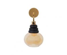 Lampada a Parete Fix Ray - Applique - per Soggiorno, Camera - Nero, Oro in Metallo, Vetro, 21 x 35
