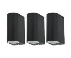 Etc-shop - Set di 3 lampade da parete a LED RGB Faretti da esterno per esterno telecomandati