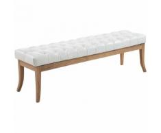Panca design RAMSES in similpelle e legno chiaro antico Bianco 150 cm