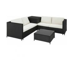 Salottino in rattan Siena - arredo giardino, mobili da giardino, divani da esterno - nero