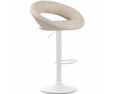 Sgabello Cucina Olinda In Similpelle Crema Metallo bianco opaco