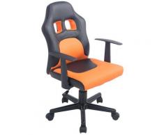 Sedia da scrivania per bambini nero/arancio