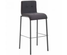 Sgabello da bar KADO Impilabile in tessuto gambe squadrate Nero Metallo nero opaco