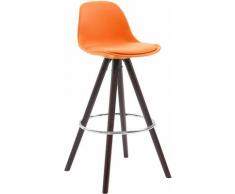 Sgabello Franklin in polipropilene gambe tonde Arancione Cappuccino (rovere)