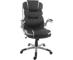 Poltrona sedia ufficio girevole HWC-F80 ergonomica ecopelle nero