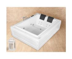 Vasca Idromassaggio 2 Posti 190x147 Cm Cromoterapia Vorich Italian Design Bianca