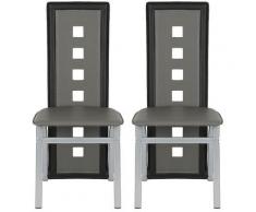 Set 2 Sedie Da Pranzo Moderne,Grigio e nero