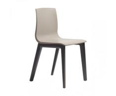 Gbshop - Sedia moderna con gambe in faggio Smilla tecnopolimero confezione da 2 pezzi tortora